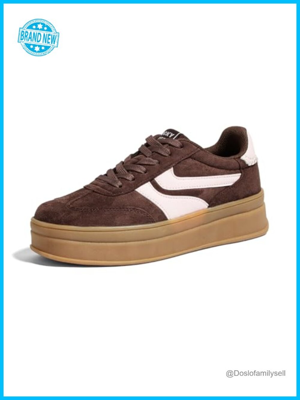 Women's Platform Sneakers Faux Leather Suede Gum Sole Memory Foam Comfort Retro